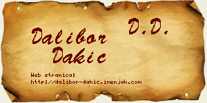 Dalibor Dakić vizit kartica